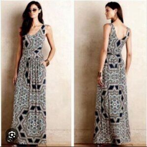 Anthropologie Geometric Patterned Maxi Dress